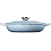 Le Creuset Enameled Cast Iron Signature Petal Braiser, 2.25 qt., Coastal Blue w/Stainless Steel Knob