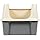 Amazon Basics Large Cat Litter Box with High Sides, Open Top for Easy Access, Includes Scoop with Storage, 19" x 15" x 11.75", Grey/Beige