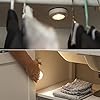 Amazon Basics LED Puck Lights, Battery Operated, 50 Lumens, Under Cabinet Lighting, Easy to Install, Easy to Use, Adhesive Backing, 2-Pack, White