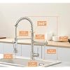 Kitchen Faucet with Pull Down Sprayer, Commercial Spring Single Handle Stainless Steel Sink Faucet, Two Function Spray Head, High Arc Single Hole Kitchen Faucet cUPC/NSF/NSF61 (Brushed Nickel)