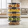 Rubbermaid Brilliance Tritan Plastic Food Storage Containers BPA Free Airtight Lids Ideal for Lunch Meal Prep & Leftovers Set of 5 (3.2 Cup)