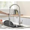 Kitchen Faucet with Pull Down Sprayer, Commercial Spring Single Handle Stainless Steel Sink Faucet, Two Function Spray Head, High Arc Single Hole Kitchen Faucet cUPC/NSF/NSF61 (Brushed Nickel)