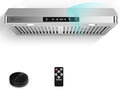 AMZCHEF 30" Under Cabinet Range Hood, 750CFM Stainless Steel Vent Hood | Stainless Steel hood with Touch/Remote/Gesture Control, timer, LED lights & dishwasher-safe baffle filters 3 outlets