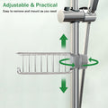 Shower Caddy Shelf No Drill 2 Pcs, Stainless Steel Shower Shelves for Riser Rail 18-27mm, Rustproof Storage Rack Hanging Bathroom Organiser for Shampoo Soap, Kitchen Toilet, Silver