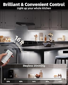 EZVALO 5-Pack Under Cabinet Lighting, 2400mAh Motion Sensor Light, LED Closet Lights Wireless, 6500K Dimmable, Timer, Magnetic, with Remote Control for Kitchen, Closet, Stair