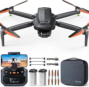 Bwine F7GIM 6K Photo Drone with Camera for Adults, 3-Axis Brushless Gimbal, 4K/30fps Video, GPS Smart Control, Plus 70Mins Flight Time, 10000Ft FPV Digital Transmission and TOF Safety Support